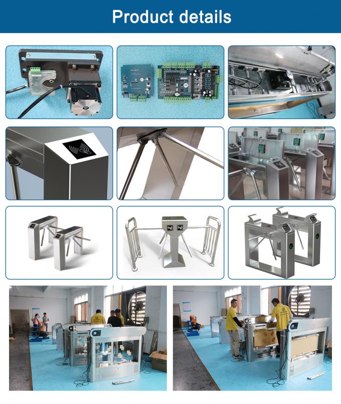 UNIQSCAN verticale metro van het drie rolroestvrije staal binnen openluchtturnstile van de poortingang poort